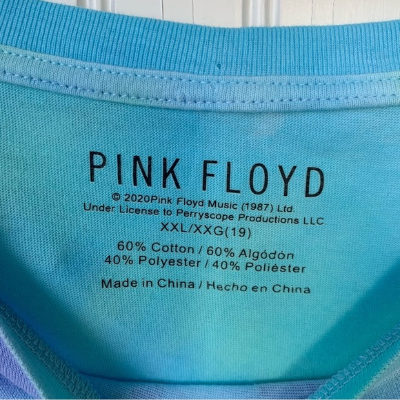 Pink Floyd (XXL =19) The Dark Side of the Moon Tie-Dyed Purple,Blue & Lime Green - Picture 3 of 5